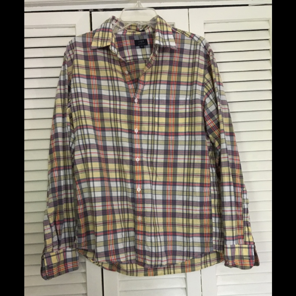 J. Crew factory summer plaid shirt
